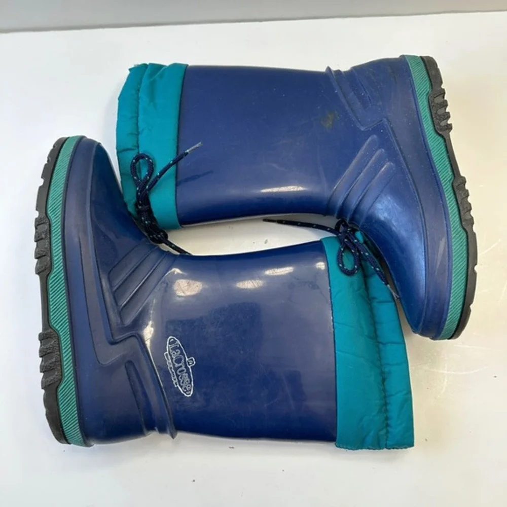 Vintage LaCrosse Winter Snow‎ Boots Insulated Waterproof Blue Teal Kids Size 5